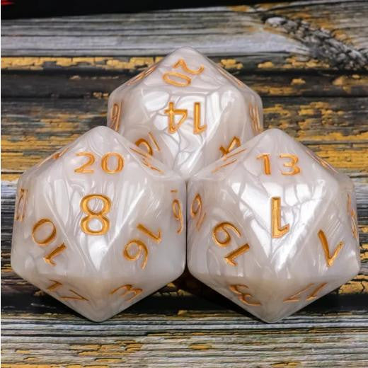 Foam Brain Games 55mm Titan D20 - White Pearl